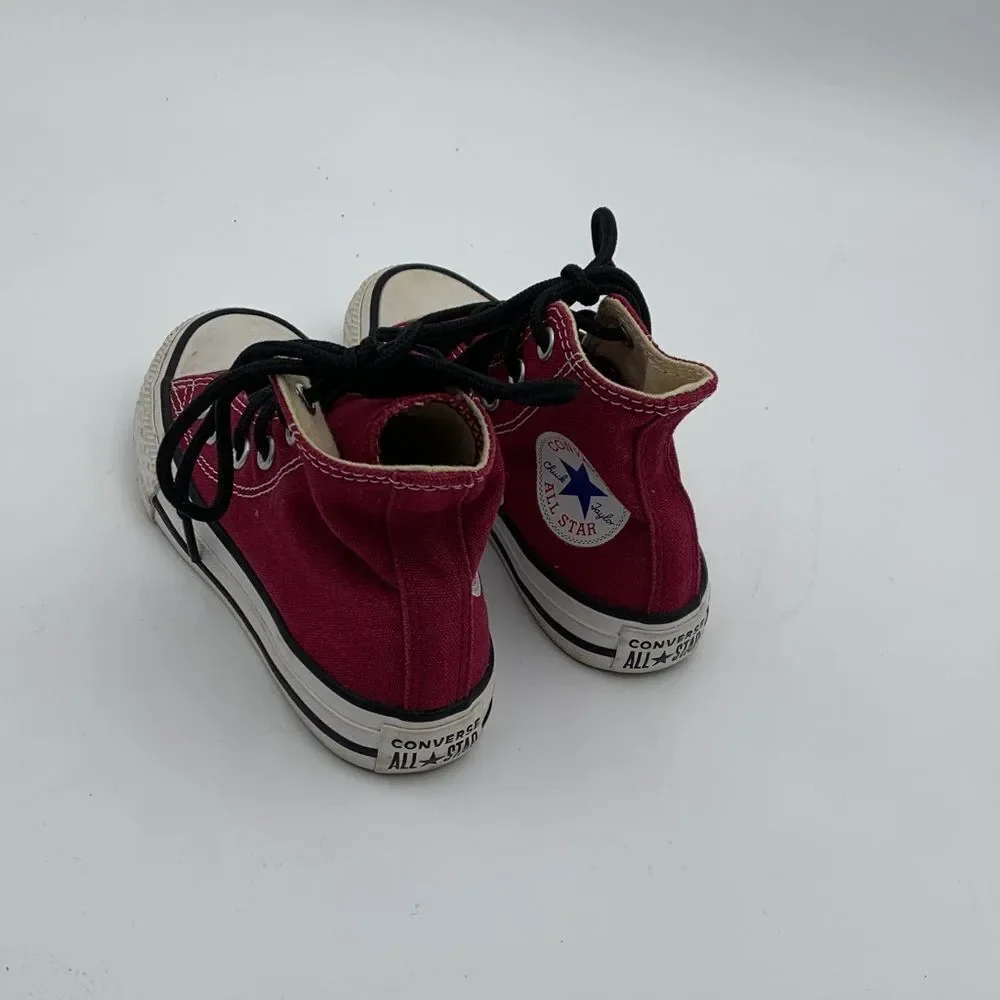 Converse All Star Red High-Top Sneakers with Black Laces kids size 11